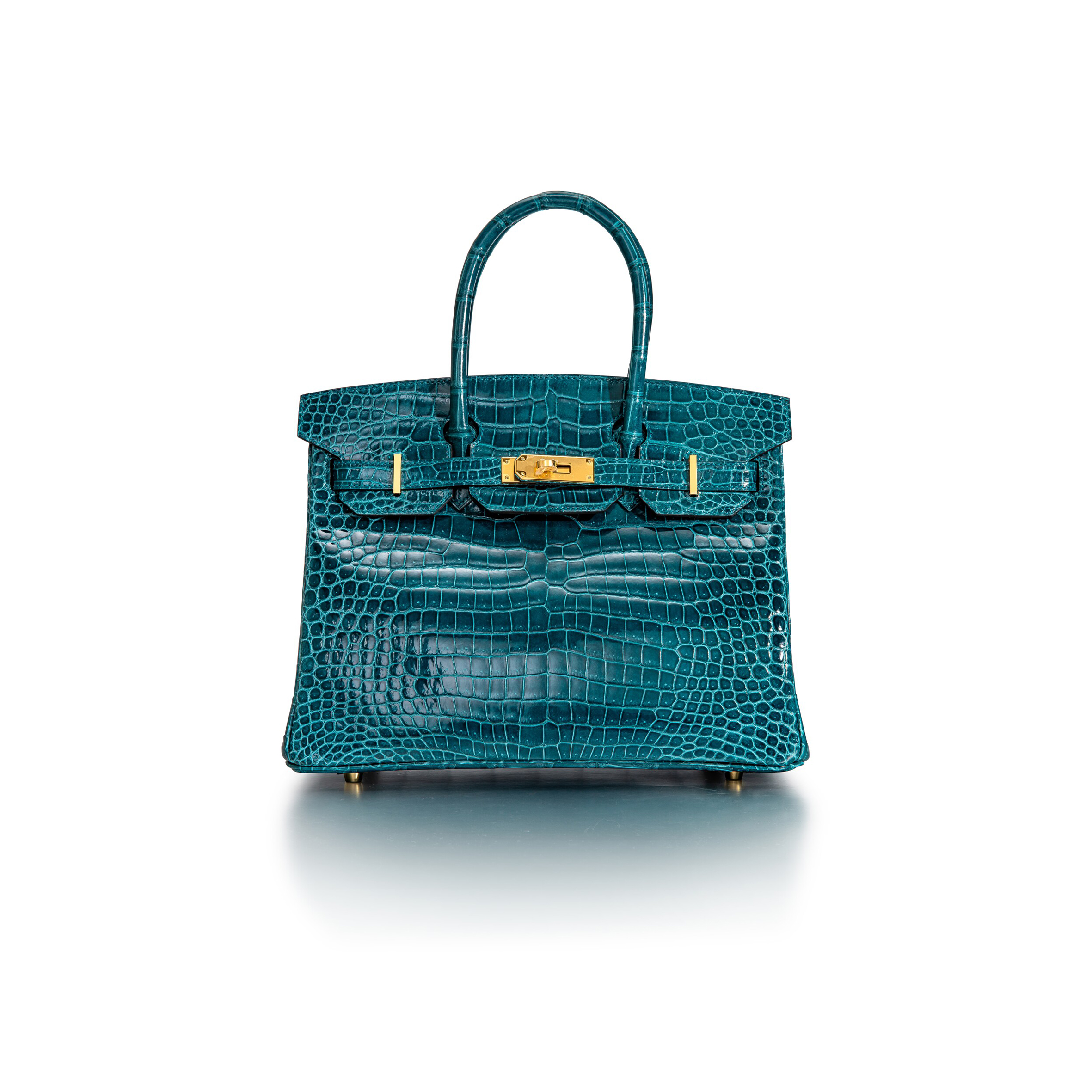 HERMÈS MASTER BIRKIN 35 CROCODILE LEATHER GREEN GOLD BUCKLE H041367CK35 (35*28*18cm)